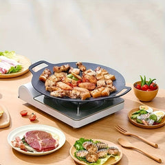 Non Stick BBQ Grill Pan Stovetop Plate Camping Rotisserie Cookware