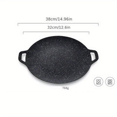 Non Stick BBQ Grill Pan Stovetop Plate Camping Rotisserie Cookware