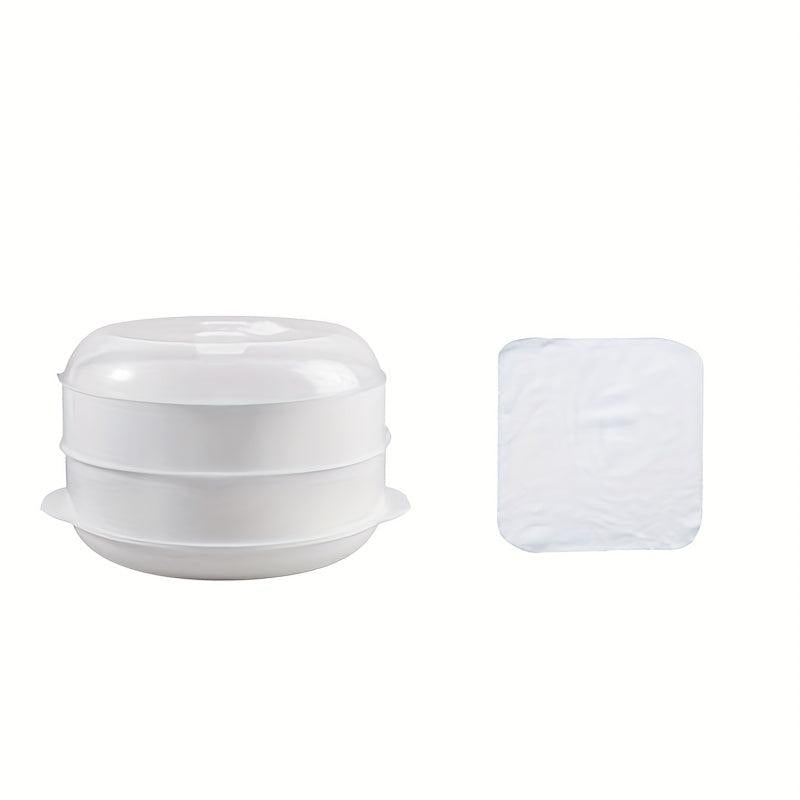 Microwave Steamer 2 Tiers Cooker With Lid Kitchen Accessories