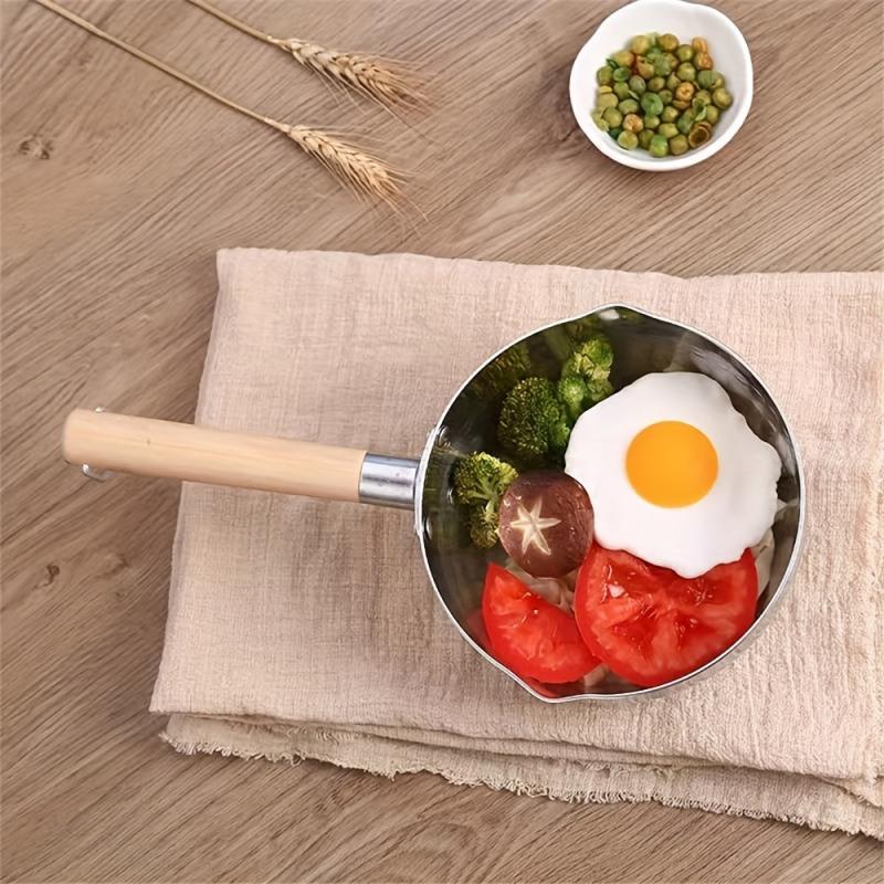 7'' Aluminum Yukihira Saucepan Traditional Japanese Pot Wooden Handle Cookware