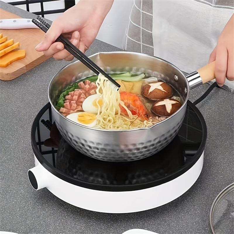 7'' Aluminum Yukihira Saucepan Traditional Japanese Pot Wooden Handle Cookware