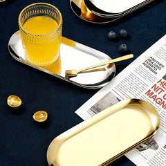 3pcs Stainless Steel Appetizer Fruit Dessert Plates