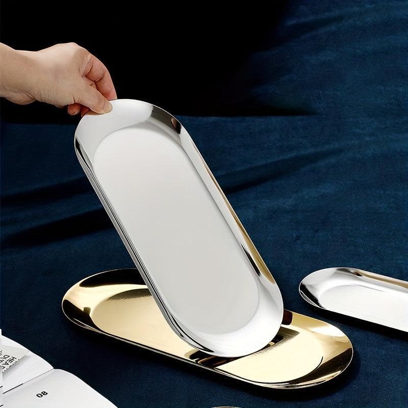3pcs Stainless Steel Appetizer Fruit Dessert Plates