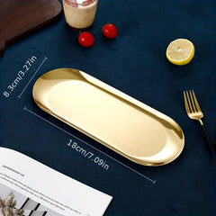 3pcs Stainless Steel Appetizer Fruit Dessert Plates