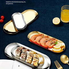 3pcs Stainless Steel Appetizer Fruit Dessert Plates