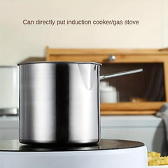 Stainless Steel Tempura Frying Pot with Strainer Basket and Tong