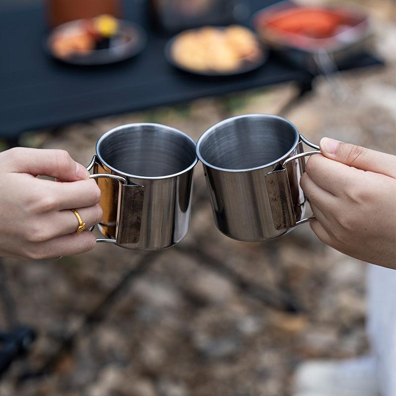 6pcs Stainless Steel Camping Cookware Set Portable Outdoor Picnic Kitchen