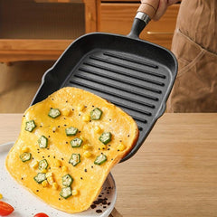Cast Iron Square Grill Pan 22cm Skillet Pan Stove Top Griddle Pan