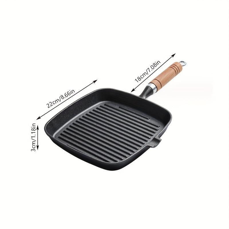 Cast Iron Square Grill Pan 22cm Skillet Pan Stove Top Griddle Pan
