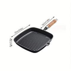Cast Iron Square Grill Pan 22cm Skillet Pan Stove Top Griddle Pan