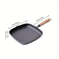 Cast Iron Square Grill Pan 22cm Skillet Pan Stove Top Griddle Pan