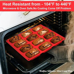 12 Cups Silicone Bread Baking Pan Non Stick Dishwasher Safe