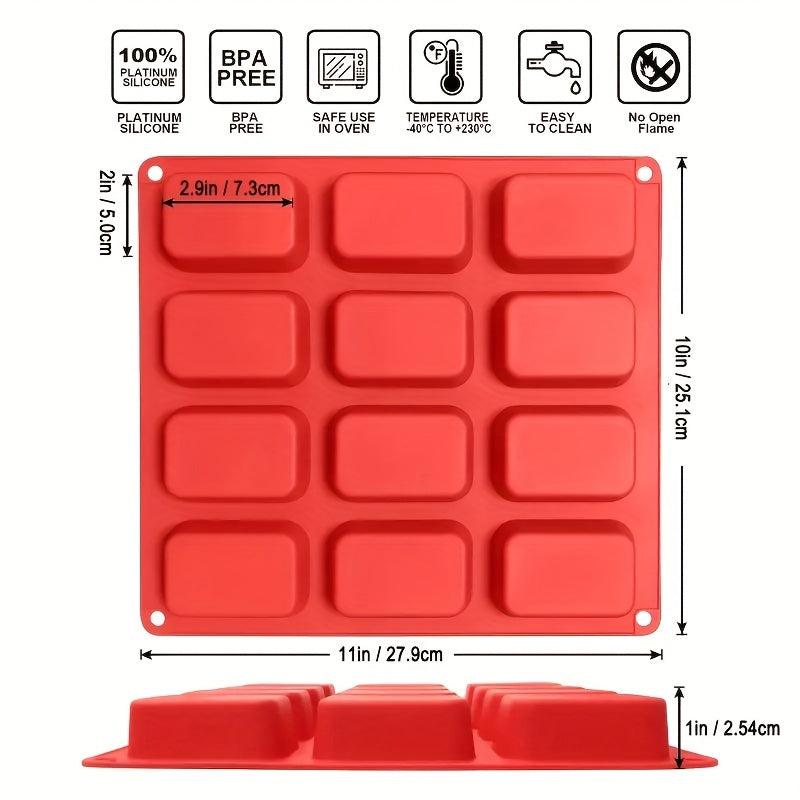 12 Cups Silicone Bread Baking Pan Non Stick Dishwasher Safe