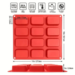 12 Cups Silicone Bread Baking Pan Non Stick Dishwasher Safe