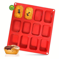 12 Cups Silicone Bread Baking Pan Non Stick Dishwasher Safe