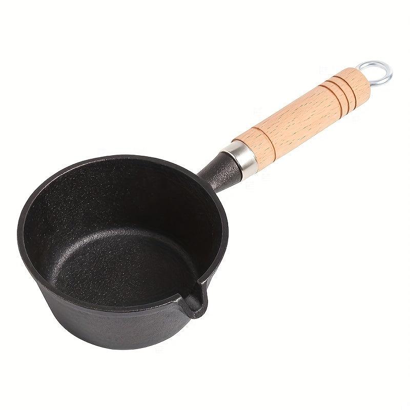 Cast Iron Pan with Wood Handle Egg Frying Pan