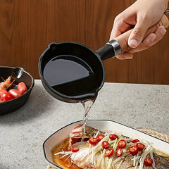 Cast Iron Pan with Wood Handle Egg Frying Pan
