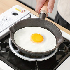 Cast Iron Pan with Wood Handle Egg Frying Pan