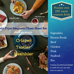 2pcs Air Fryer Magnetic Cheat Sheet Set Cooking Times Chart Kitchen Gadgets