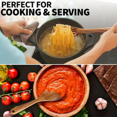 6 Pcs Teak Wooden Spoons Smooth Finish Non Stick Utensils