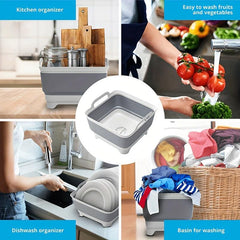 9L Dish Basin with Drain Plug, Carry Handles