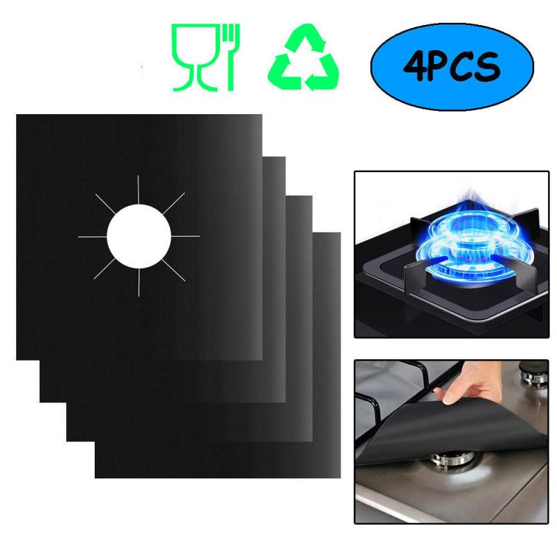4pcs Gas Stove Burner Covers Non Stick Protectors Kitchen Cookware Accessories