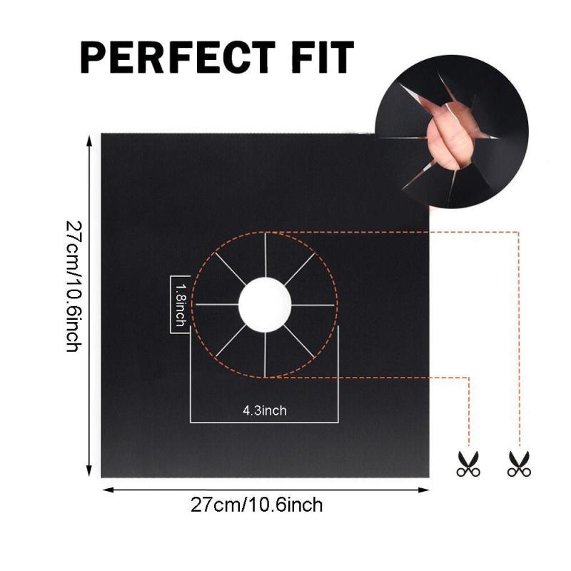 4pcs Gas Stove Burner Covers Non Stick Protectors Kitchen Cookware Accessories