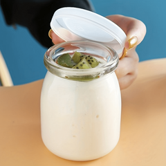 10pcs Glass Yogurt Containers with Lids