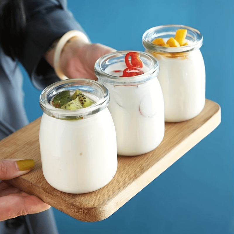 10pcs Glass Yogurt Containers with Lids