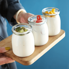 10pcs Glass Yogurt Containers with Lids