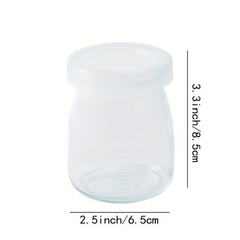 10pcs Glass Yogurt Containers with Lids