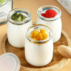 10pcs Glass Yogurt Containers with Lids