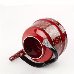 Enamel Hot Kettle 1L Geometric Printed Flower Green Dot Bell Kettle