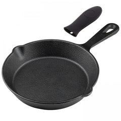 1PC Pretreated Cast Iron Pans Non-Stick Surface 20-32 cm Heat-Resistant Handles