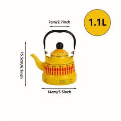 Enamel Hot Water Kettle Colored Geometric Flower Clock Kettle Home Water Kettle