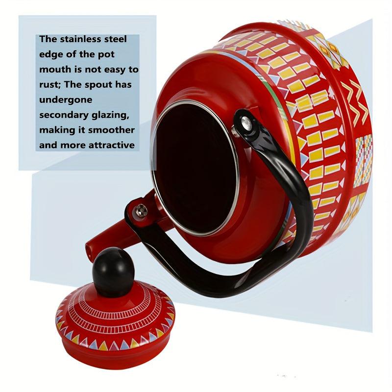 Enamel Hot Water Kettle Colored Geometric Flower Clock Kettle Home Water Kettle