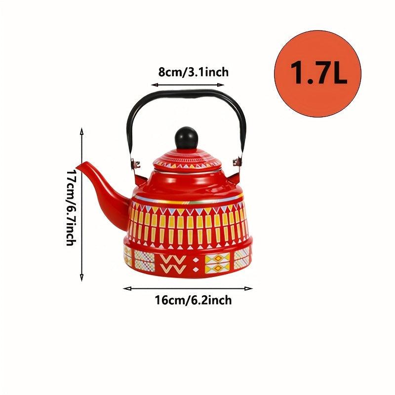 Enamel Hot Water Kettle Colored Geometric Flower Clock Kettle Home Water Kettle