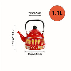 Enamel Hot Water Kettle Colored Geometric Flower Clock Kettle Home Water Kettle