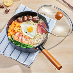 Yukihira Sauce Pan 7.87in Glass Cover Non Stick Cookware Cooking Milk Pot