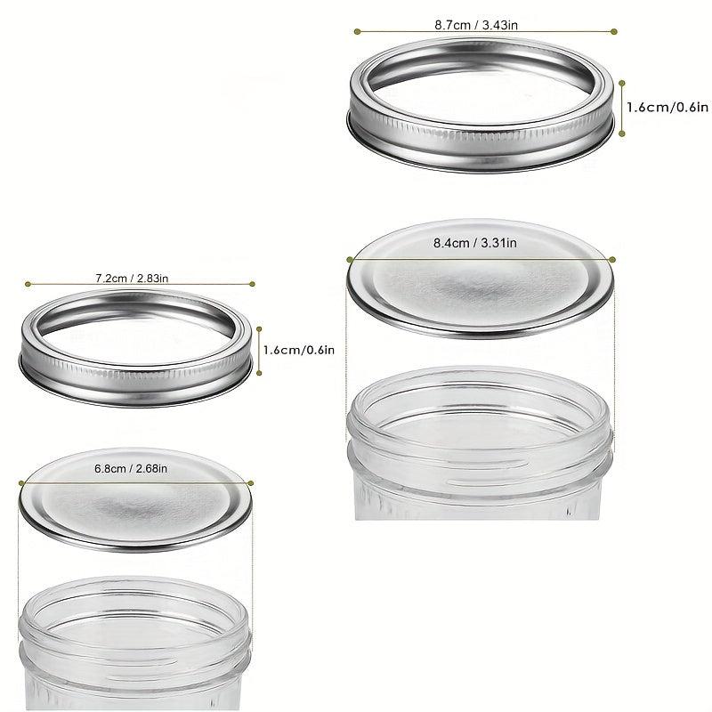 48-Piece Metal Jar Lid Set for Mason Bottles with Silicone Seal Rings