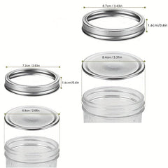 48-Piece Metal Jar Lid Set for Mason Bottles with Silicone Seal Rings