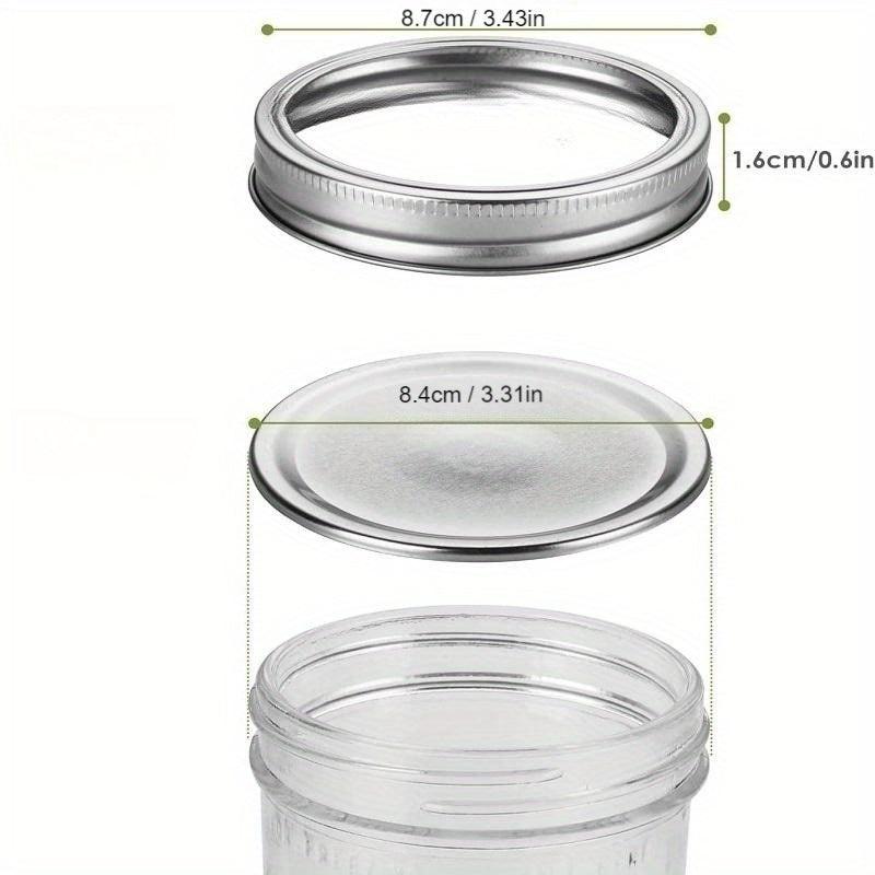 48-Piece Metal Jar Lid Set for Mason Bottles with Silicone Seal Rings