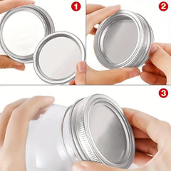 48-Piece Metal Jar Lid Set for Mason Bottles with Silicone Seal Rings