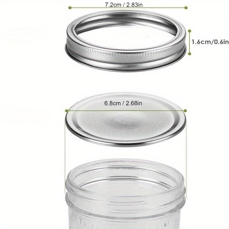48-Piece Metal Jar Lid Set for Mason Bottles with Silicone Seal Rings