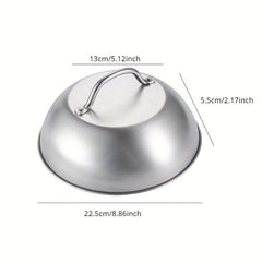 22 Stainless Steel Pot Lid Wok Cover Cooking Steamer Pan Lid Kitchen Gadget