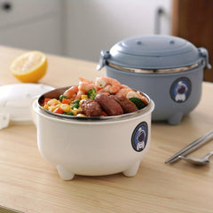 RYBACK Spaceship Lunch Box 304 Stainless Steel Bento Box 900ml Round