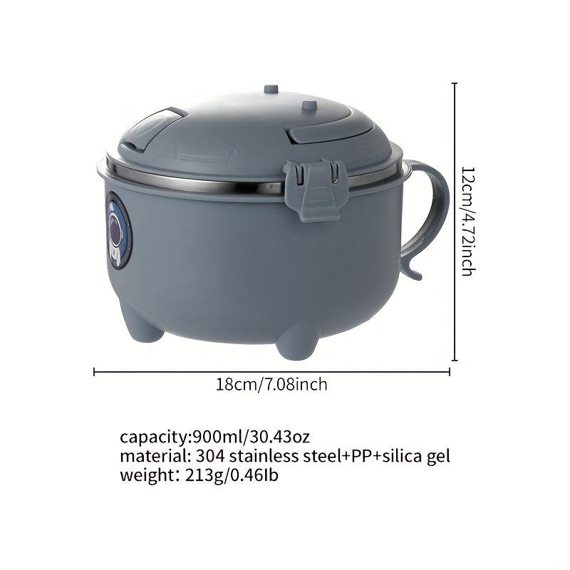 RYBACK Spaceship Lunch Box 304 Stainless Steel Bento Box 900ml Round