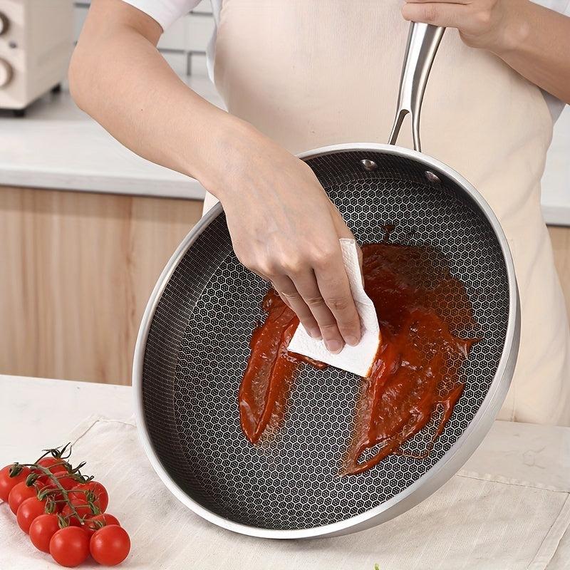 27 Stainless Steel Frying Pan, Non-Stick Coating, Gas Stove & Induction Cooker