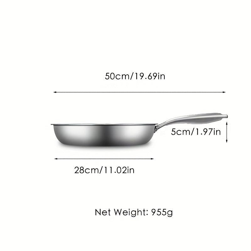 27 Stainless Steel Frying Pan, Non-Stick Coating, Gas Stove & Induction Cooker
