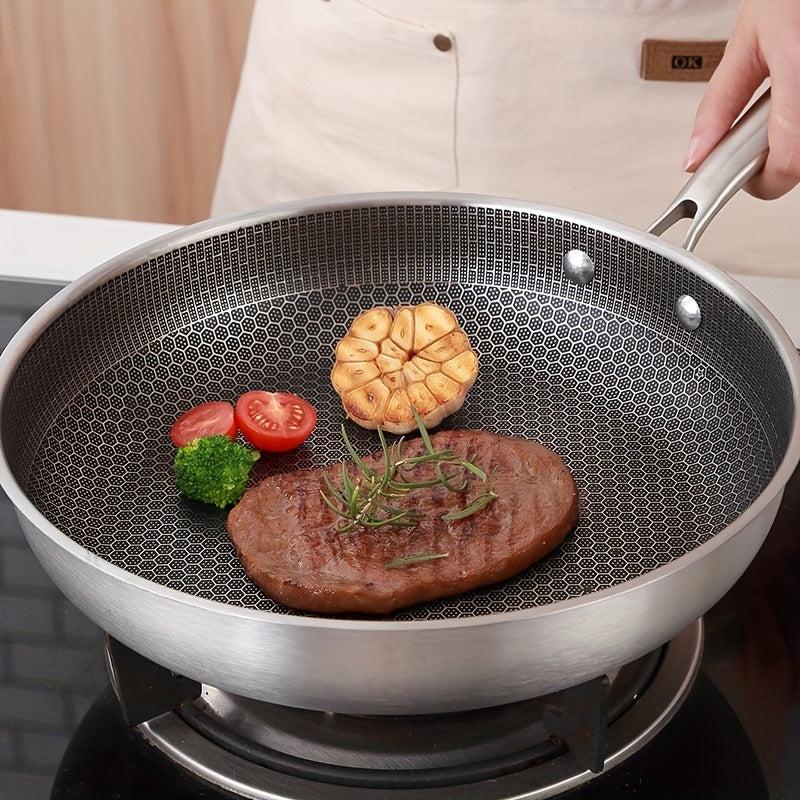 27 Stainless Steel Frying Pan, Non-Stick Coating, Gas Stove & Induction Cooker
